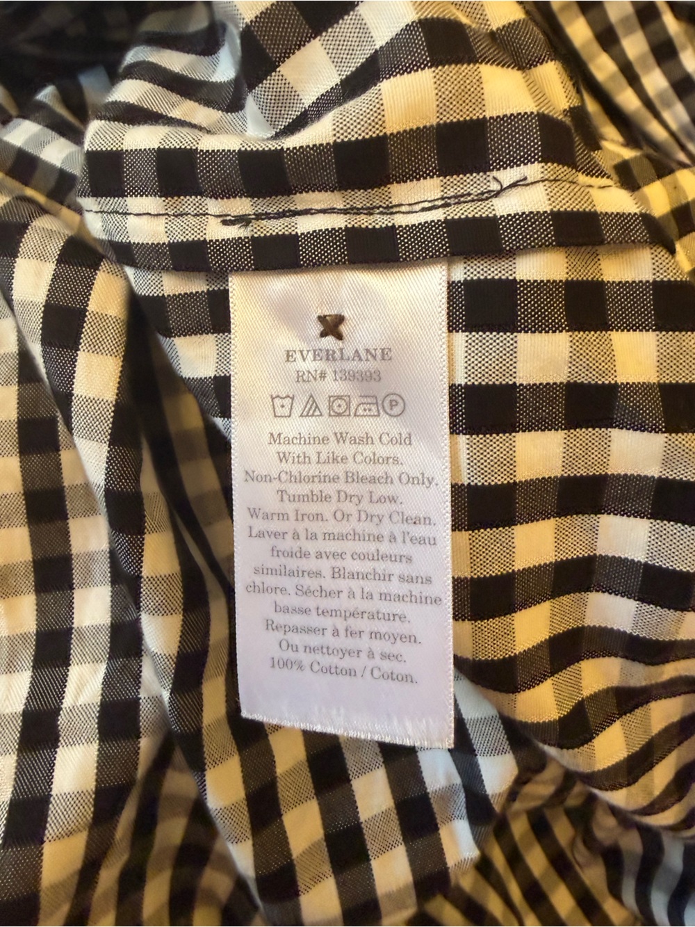 Everlane Black and White Gingham Tiered Midi Dress - Picture 6 of 7